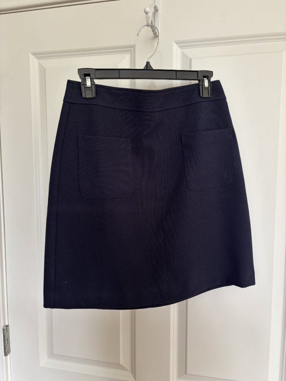 LOFT Navy Patch Pocket A-Line Mini Skirt, Size 2 Tall
